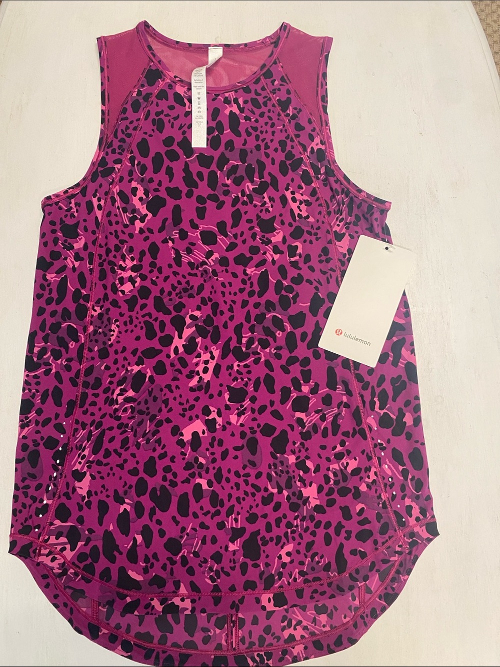 lululemon athletica Magenta and Black Leopard-Print Muscle Tank